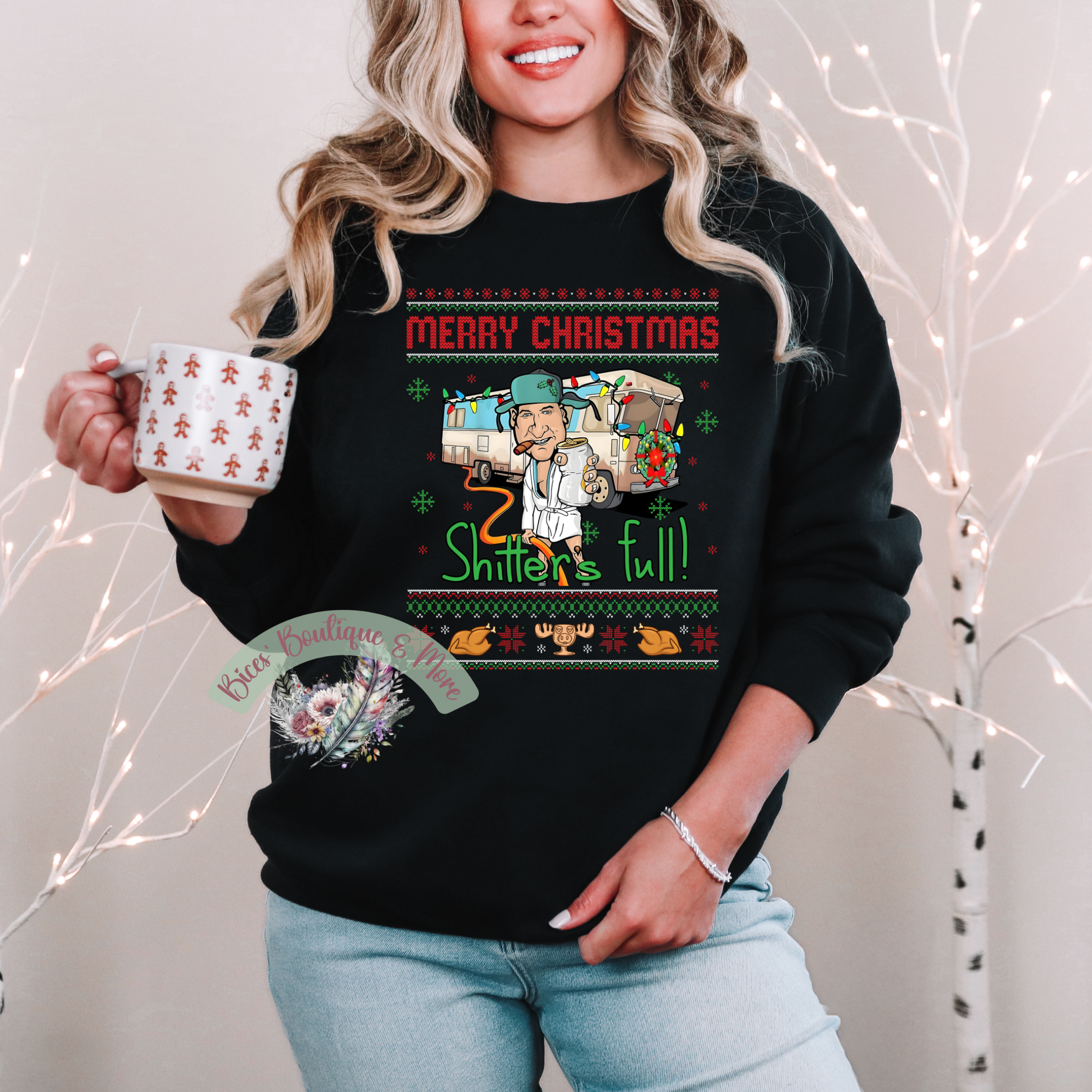 🎄 Merry Christmas “Shitter’s Full” Sweatshirt 💩✨