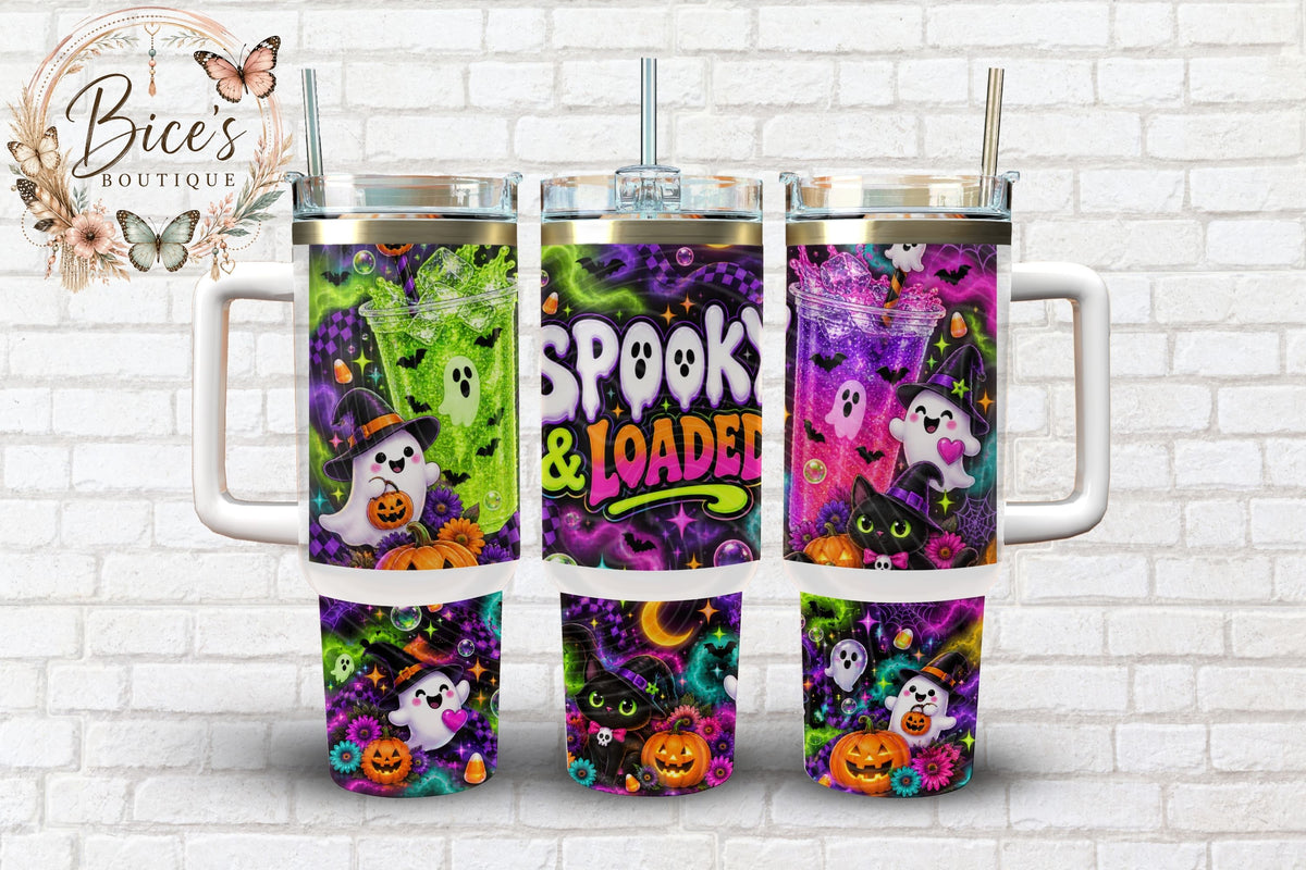 Spooky & Loaded 40oz Halloween Tumbler