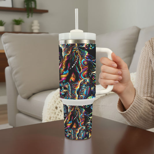 Cosmic Sci-Fi Tumbler | Galaxy Inspired 40oz Handled Stainless Steel Tumbler