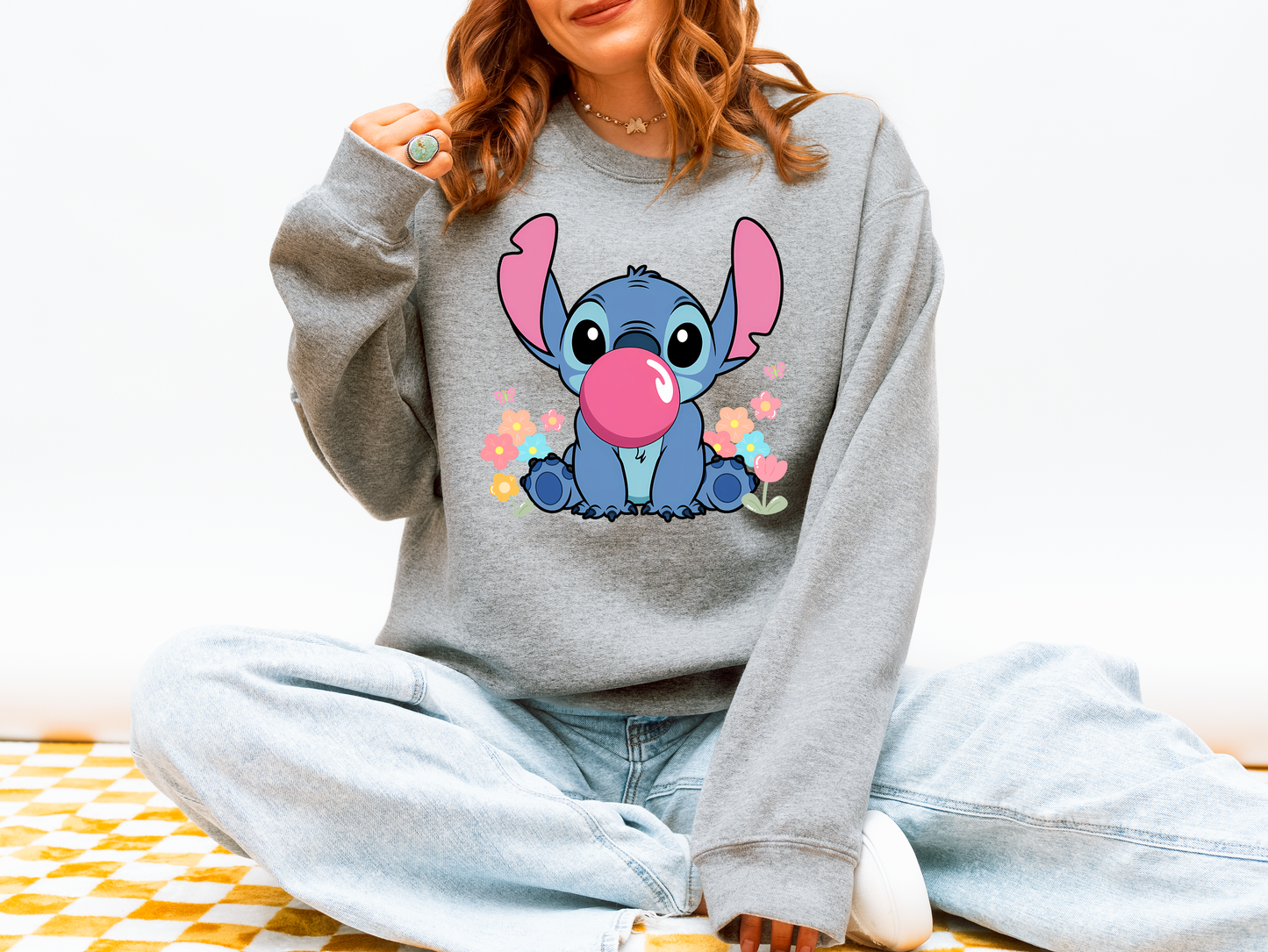 Cute Alien Bubble Graphic Sweatshirt | Playful Cartoon Crewneck