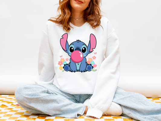 Cute Alien Bubble Graphic Sweatshirt | Playful Cartoon Crewneck