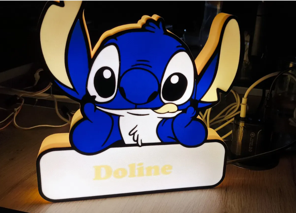 Cute Space Creature Custom Name Lamp