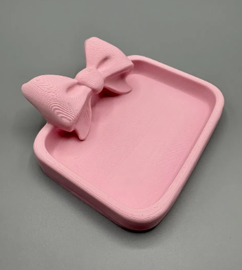 Coquette Bow Trinket Tray | 3D Printed Jewelry & Catch-All Dish