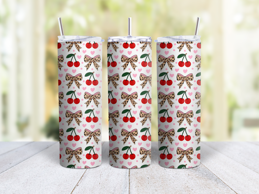 🍒 Cherry Bow Babe 20oz Stainless Steel Tumbler 🎀