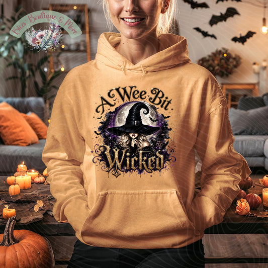 A Wee Bit Wicked Witch Hoodie | Spooky Halloween Pullover