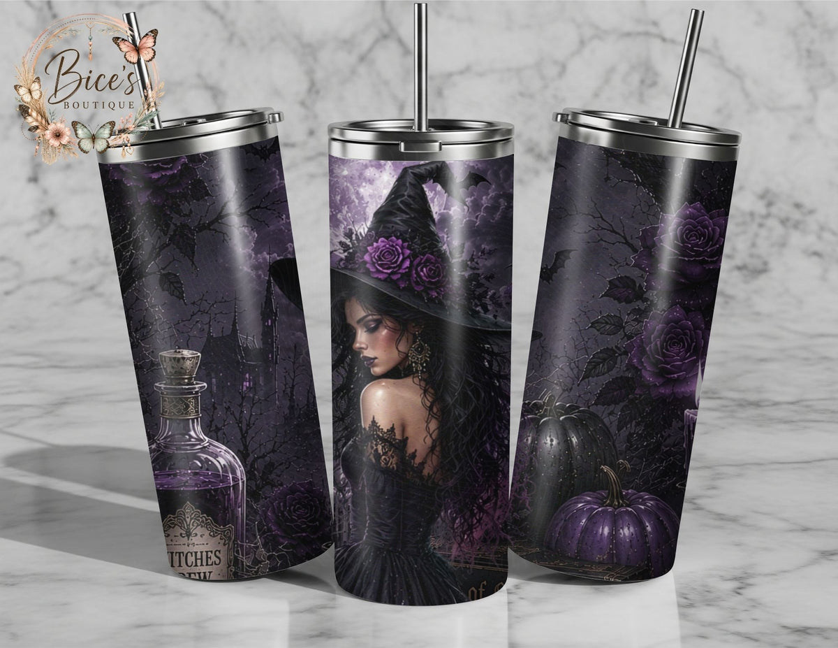 Midnight Witch 20oz Tumbler – Purple Gothic Witch Tumbler