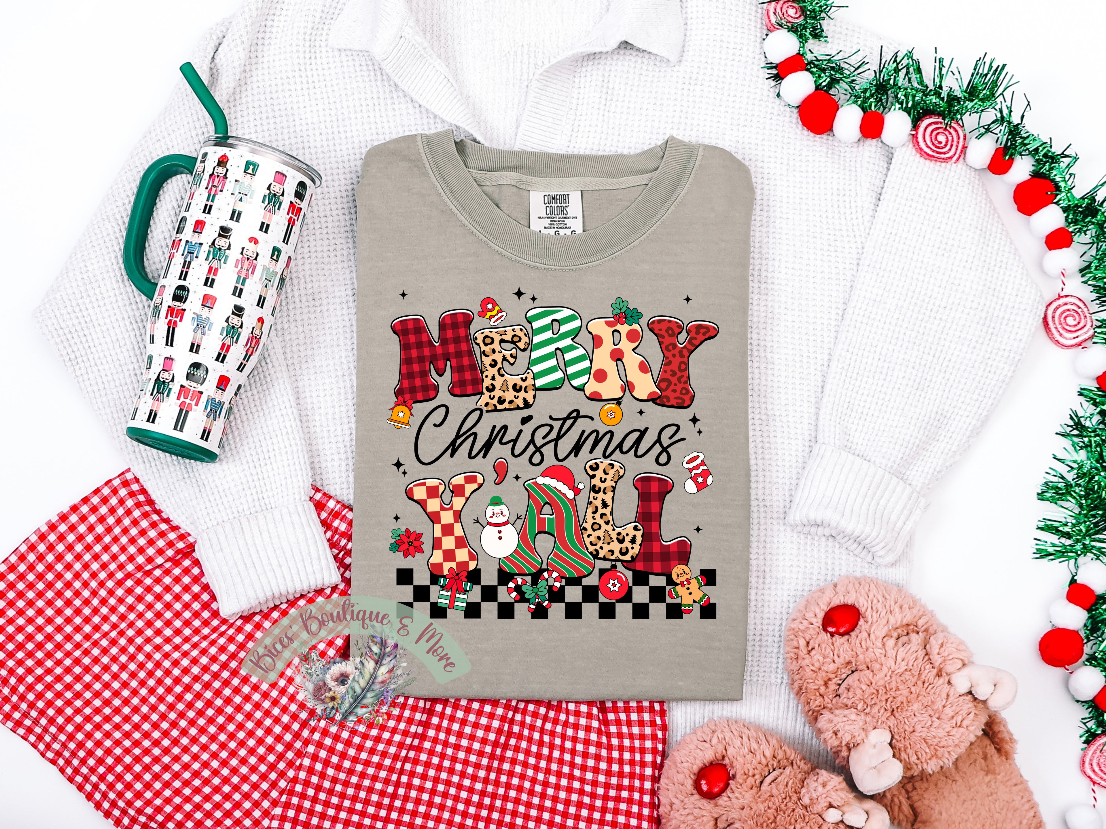 🎄 Merry Christmas Y’all Graphic Tee 🎅✨